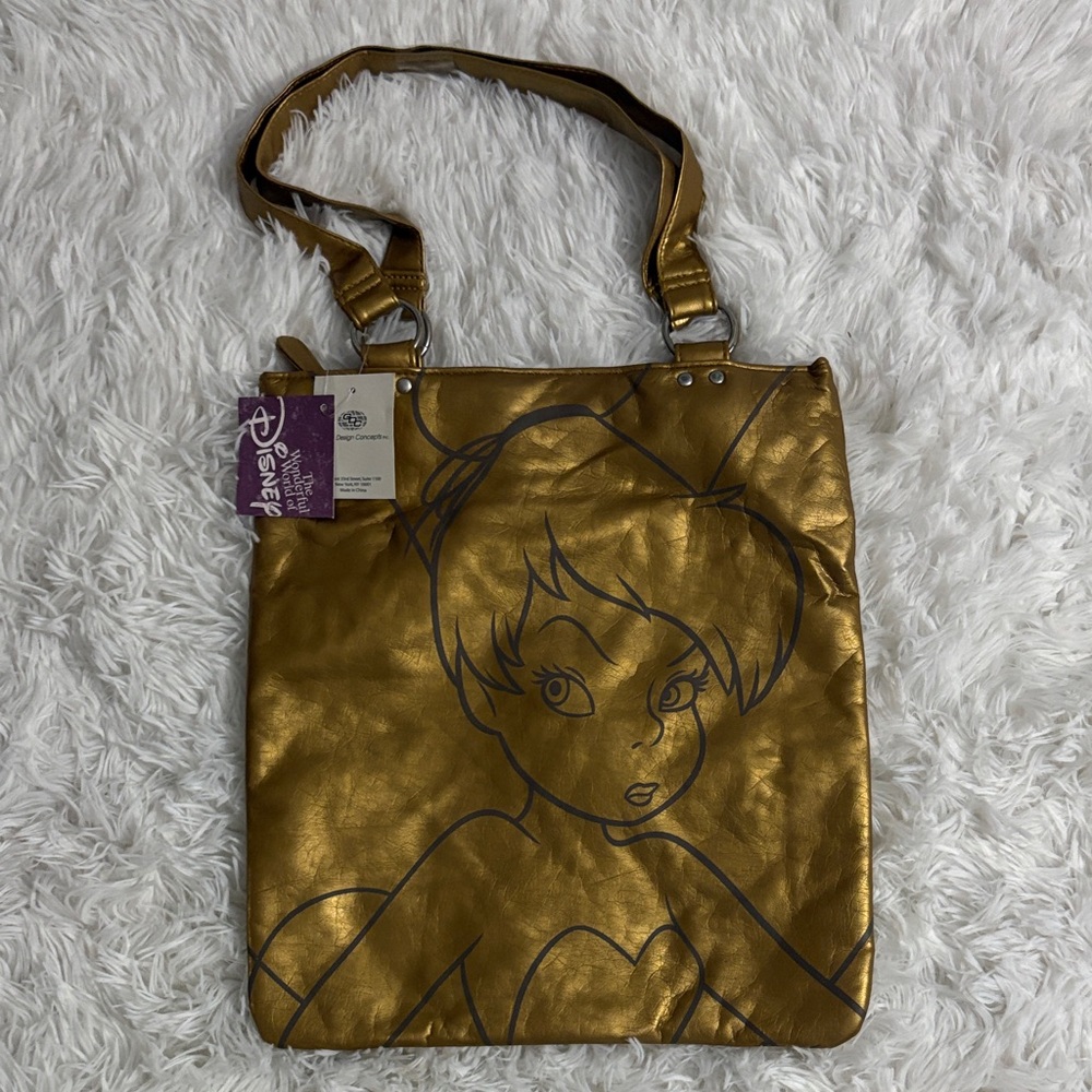 Disney Metallic Gold Tinker Bell Tote